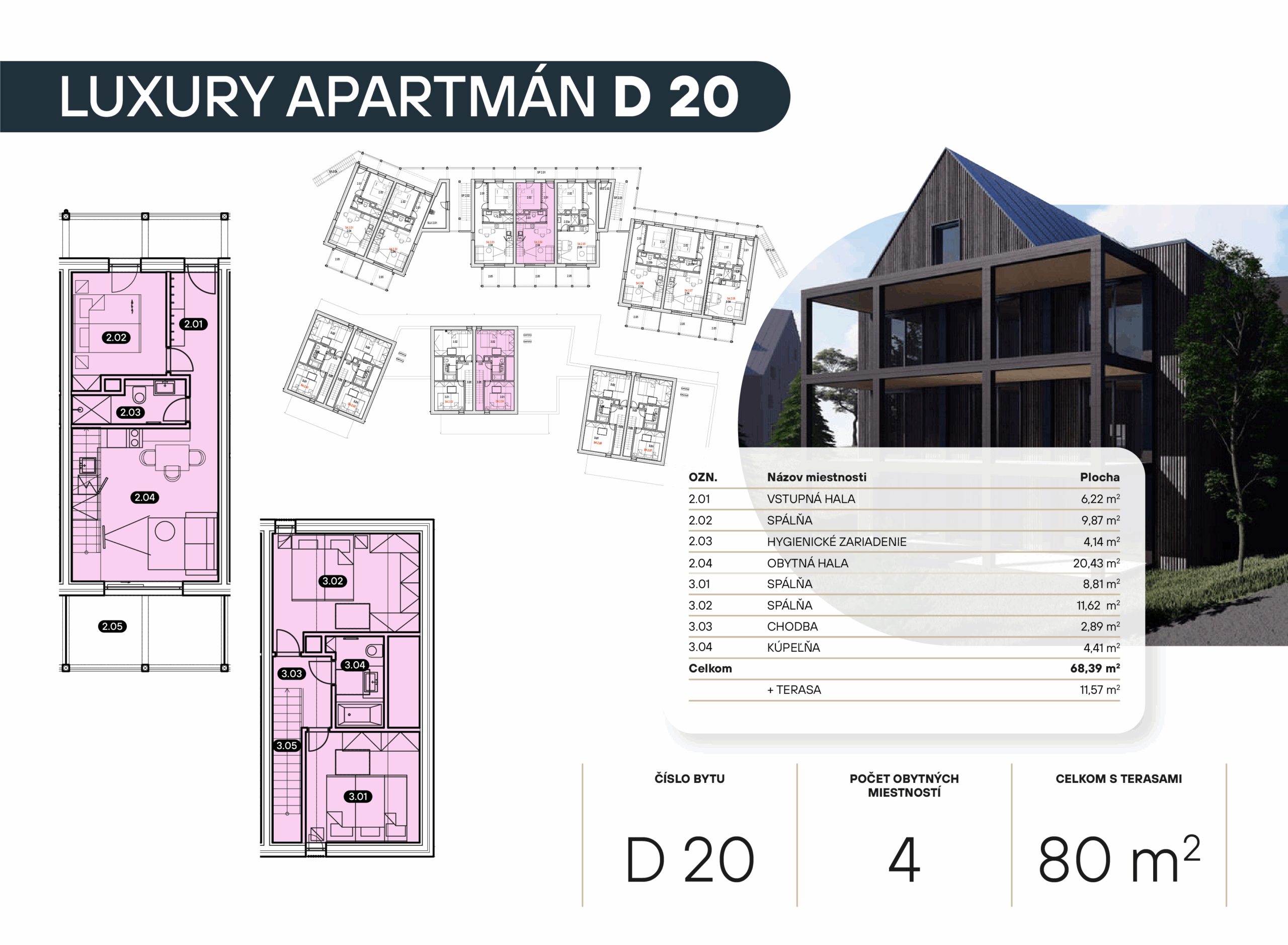 Pôdorys apartmánu D20