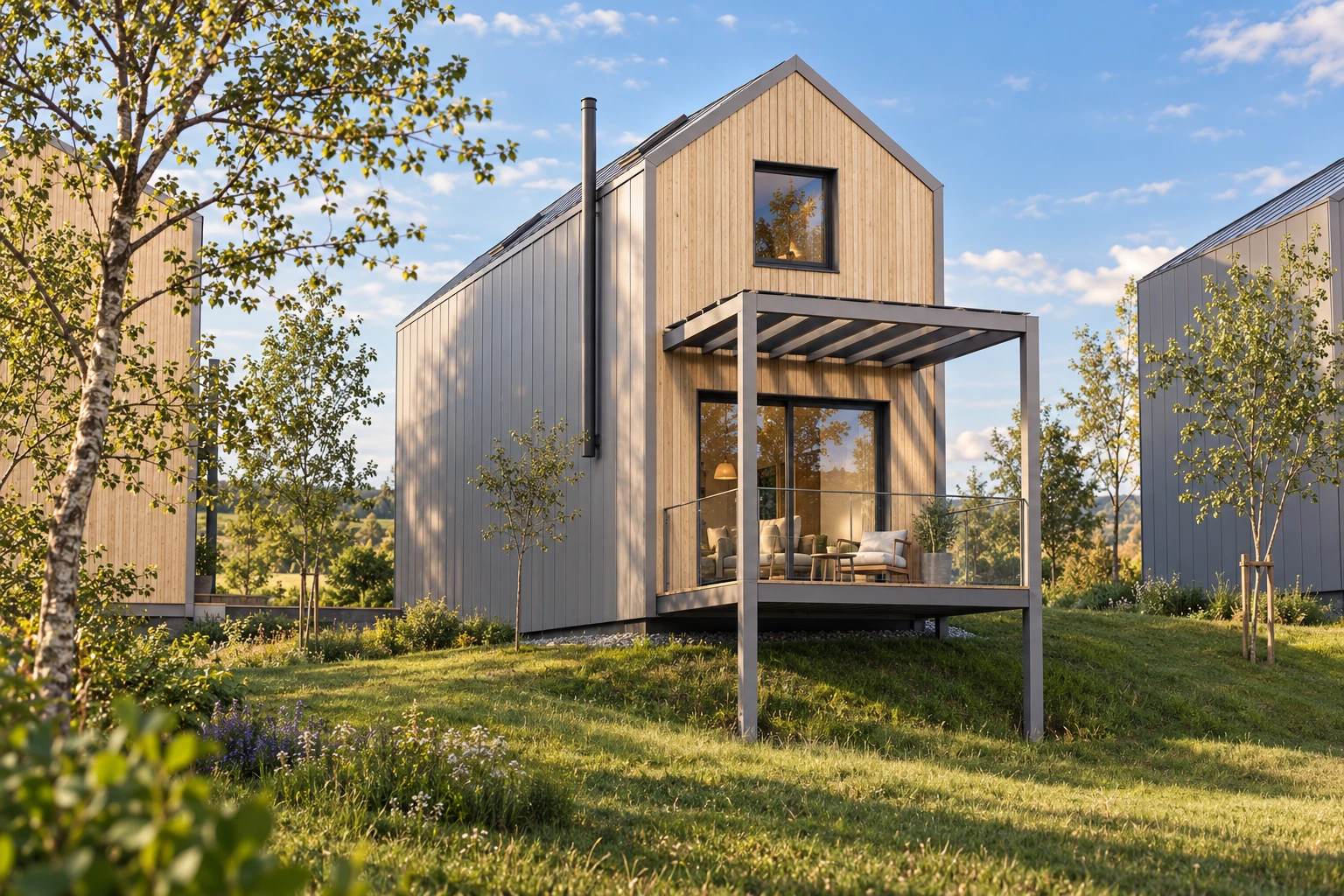 Vizualizácia chaty Family 2P podľa architektonickej štúdie
