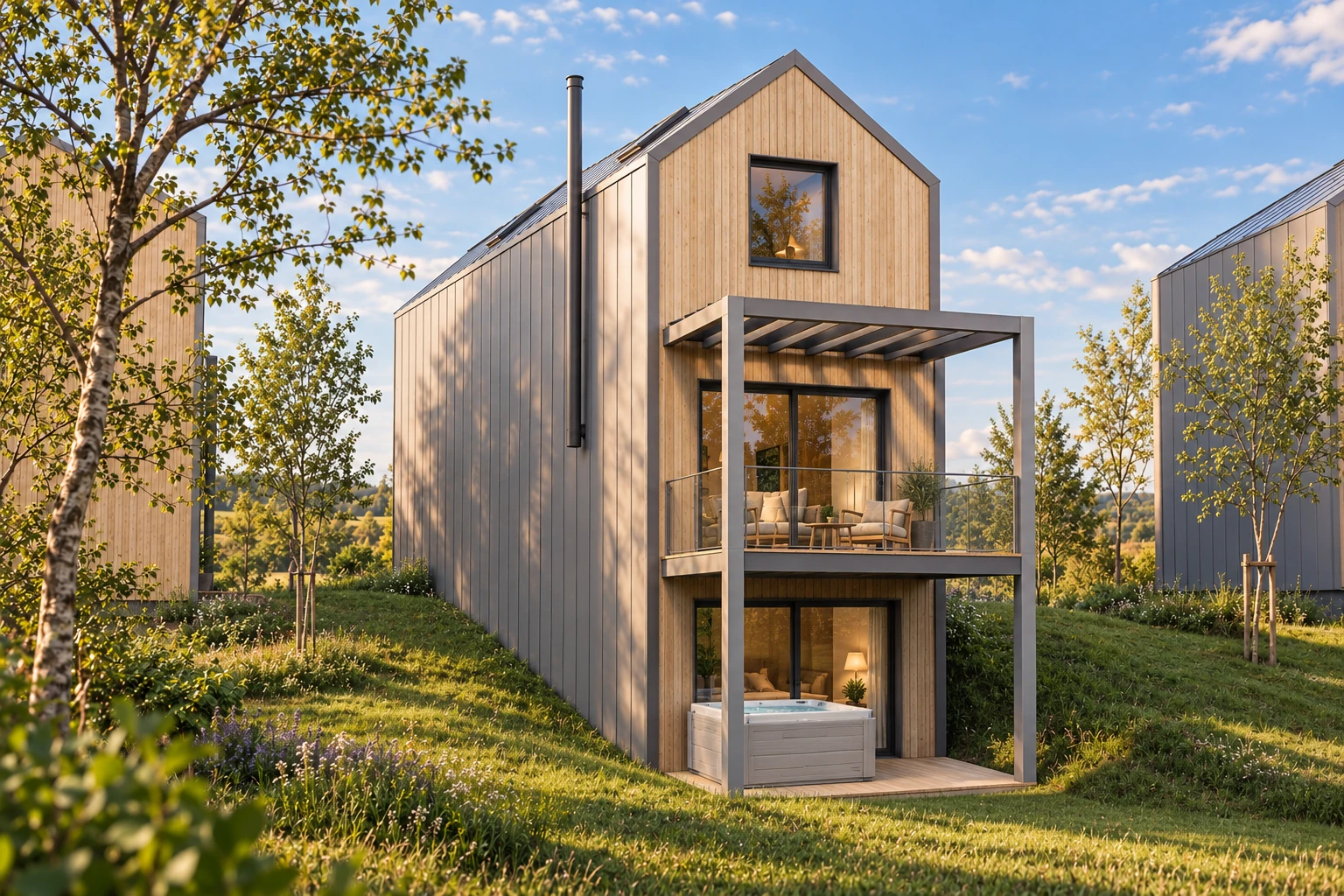 Vizualizácia chaty Family 3P podľa architektonickej štúdie
