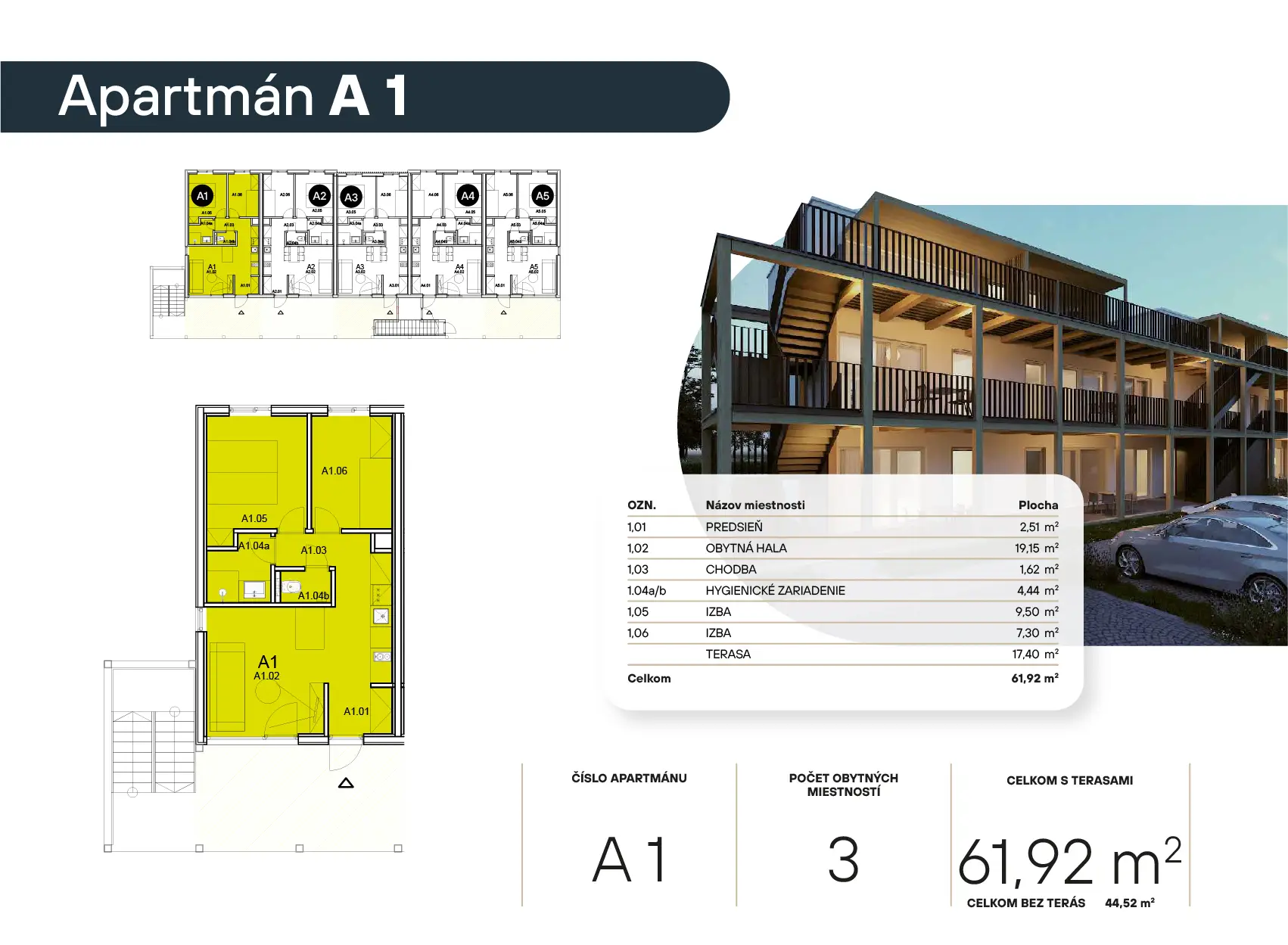 Pôdorys apartmánu A01